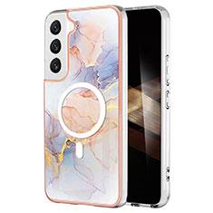 Coque Silicone Motif Fantaisie Souple Couleur Unie Etui Housse avec Mag-Safe Magnetic Magnetique pour Samsung Galaxy S25 Plus 5G Blanc