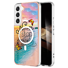 Coque Silicone Motif Fantaisie Souple Couleur Unie Etui Housse avec Mag-Safe Magnetic Magnetique pour Samsung Galaxy S25 Plus 5G Mixte