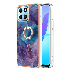 Coque Silicone Motif Fantaisie Souple Couleur Unie Etui Housse avec Support Bague Anneau Y01B pour Huawei Honor X6 Violet