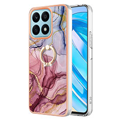 Coque Silicone Motif Fantaisie Souple Couleur Unie Etui Housse avec Support Bague Anneau Y01B pour Huawei Honor X8a 4G Mixte