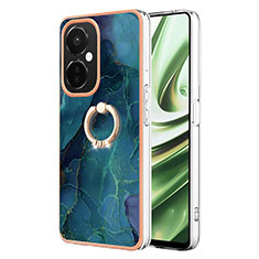 Coque Silicone Motif Fantaisie Souple Couleur Unie Etui Housse avec Support Bague Anneau Y01B pour OnePlus Nord CE 3 Lite 5G Vert