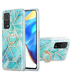 Coque Silicone Motif Fantaisie Souple Couleur Unie Etui Housse avec Support Bague Anneau Y01B pour Xiaomi Mi 10T Pro 5G Pastel Vert