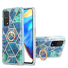 Coque Silicone Motif Fantaisie Souple Couleur Unie Etui Housse avec Support Bague Anneau Y01B pour Xiaomi Mi 10T Pro 5G Vert Nuit