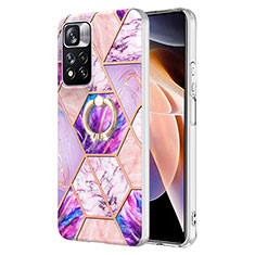 Coque Silicone Motif Fantaisie Souple Couleur Unie Etui Housse avec Support Bague Anneau Y01B pour Xiaomi Mi 11i 5G (2022) Violet Clair