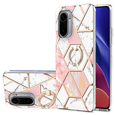 Coque Silicone Motif Fantaisie Souple Couleur Unie Etui Housse avec Support Bague Anneau Y01B pour Xiaomi Mi 11i 5G Rose