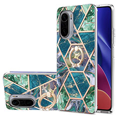 Coque Silicone Motif Fantaisie Souple Couleur Unie Etui Housse avec Support Bague Anneau Y01B pour Xiaomi Mi 11X 5G Vert Nuit