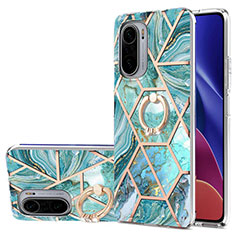 Coque Silicone Motif Fantaisie Souple Couleur Unie Etui Housse avec Support Bague Anneau Y01B pour Xiaomi Mi 11X Pro 5G Vert