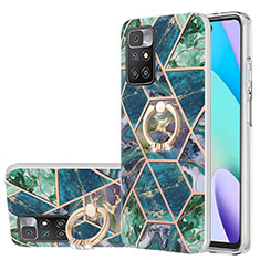 Coque Silicone Motif Fantaisie Souple Couleur Unie Etui Housse avec Support Bague Anneau Y01B pour Xiaomi Redmi Note 11 4G (2021) Vert Nuit