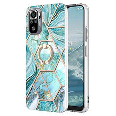 Coque Silicone Motif Fantaisie Souple Couleur Unie Etui Housse avec Support Bague Anneau Y01B pour Xiaomi Redmi Note 11 SE India 4G Pastel Vert