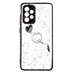 Coque Silicone Motif Fantaisie Souple Couleur Unie Etui Housse avec Support Bague Anneau Y01X pour Samsung Galaxy A52s 5G Noir