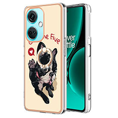 Coque Silicone Motif Fantaisie Souple Couleur Unie Etui Housse avec Support Bague Anneau Y02B pour OnePlus Nord CE 3 Lite 5G Kaki