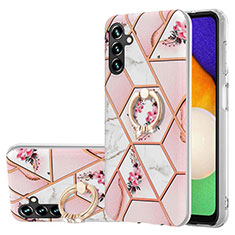 Coque Silicone Motif Fantaisie Souple Couleur Unie Etui Housse avec Support Bague Anneau Y02B pour Samsung Galaxy A13 5G Rose