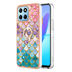 Coque Silicone Motif Fantaisie Souple Couleur Unie Etui Housse avec Support Bague Anneau Y03B pour Huawei Honor 70 Lite 5G Colorful