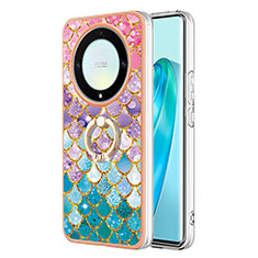 Coque Silicone Motif Fantaisie Souple Couleur Unie Etui Housse avec Support Bague Anneau Y03B pour Huawei Honor Magic5 Lite 5G Colorful