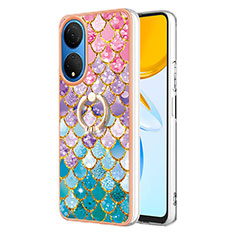 Coque Silicone Motif Fantaisie Souple Couleur Unie Etui Housse avec Support Bague Anneau Y03B pour Huawei Honor X7 Colorful