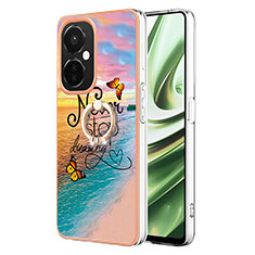 Coque Silicone Motif Fantaisie Souple Couleur Unie Etui Housse avec Support Bague Anneau Y03B pour OnePlus Nord CE 3 5G Mixte