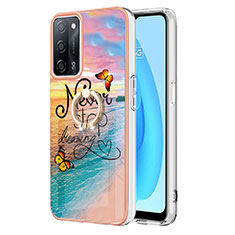 Coque Silicone Motif Fantaisie Souple Couleur Unie Etui Housse avec Support Bague Anneau Y03B pour Oppo A53s 5G Mixte