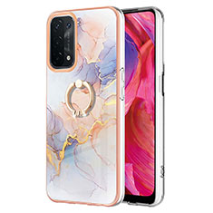 Coque Silicone Motif Fantaisie Souple Couleur Unie Etui Housse avec Support Bague Anneau Y03B pour Oppo A74 5G Violet Clair