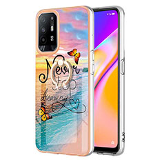 Coque Silicone Motif Fantaisie Souple Couleur Unie Etui Housse avec Support Bague Anneau Y03B pour Oppo A94 5G Mixte