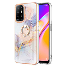 Coque Silicone Motif Fantaisie Souple Couleur Unie Etui Housse avec Support Bague Anneau Y03B pour Oppo A94 5G Violet Clair