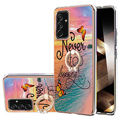 Coque Silicone Motif Fantaisie Souple Couleur Unie Etui Housse avec Support Bague Anneau Y03B pour Samsung Galaxy A15 4G Mixte