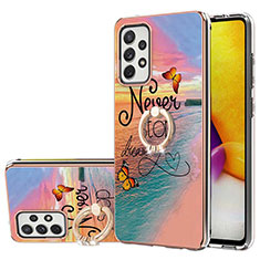 Coque Silicone Motif Fantaisie Souple Couleur Unie Etui Housse avec Support Bague Anneau Y03B pour Samsung Galaxy A72 4G Mixte