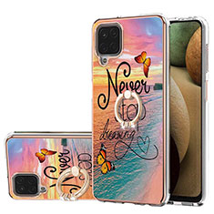 Coque Silicone Motif Fantaisie Souple Couleur Unie Etui Housse avec Support Bague Anneau Y03B pour Samsung Galaxy M12 Mixte