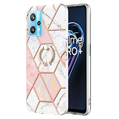 Coque Silicone Motif Fantaisie Souple Couleur Unie Etui Housse avec Support Bague Anneau Y04B pour Realme 9 4G Rose