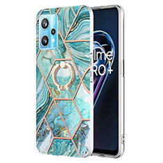 Coque Silicone Motif Fantaisie Souple Couleur Unie Etui Housse avec Support Bague Anneau Y04B pour Realme 9 Pro+ Plus 5G Pastel Vert