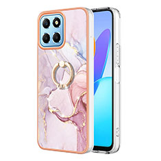 Coque Silicone Motif Fantaisie Souple Couleur Unie Etui Housse avec Support Bague Anneau Y05B pour Huawei Honor X6 Rose