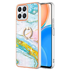 Coque Silicone Motif Fantaisie Souple Couleur Unie Etui Housse avec Support Bague Anneau Y05B pour Huawei Honor X8 4G Colorful