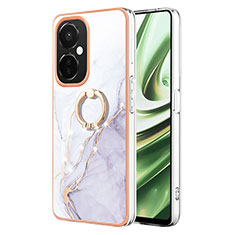 Coque Silicone Motif Fantaisie Souple Couleur Unie Etui Housse avec Support Bague Anneau Y05B pour OnePlus Nord CE 3 Lite 5G Blanc