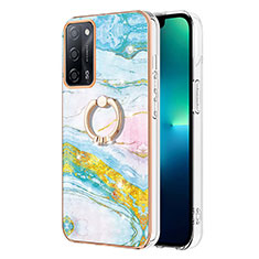 Coque Silicone Motif Fantaisie Souple Couleur Unie Etui Housse avec Support Bague Anneau Y05B pour Oppo A55 5G Colorful