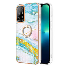 Coque Silicone Motif Fantaisie Souple Couleur Unie Etui Housse avec Support Bague Anneau Y05B pour Oppo Reno5 Z 5G Colorful