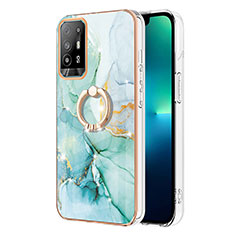 Coque Silicone Motif Fantaisie Souple Couleur Unie Etui Housse avec Support Bague Anneau Y05B pour Oppo Reno5 Z 5G Vert