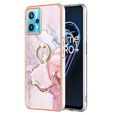 Coque Silicone Motif Fantaisie Souple Couleur Unie Etui Housse avec Support Bague Anneau Y05B pour Realme 9 5G Rose