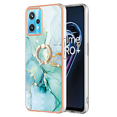 Coque Silicone Motif Fantaisie Souple Couleur Unie Etui Housse avec Support Bague Anneau Y05B pour Realme 9 5G Vert