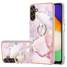 Coque Silicone Motif Fantaisie Souple Couleur Unie Etui Housse avec Support Bague Anneau Y05B pour Samsung Galaxy A13 5G Rose