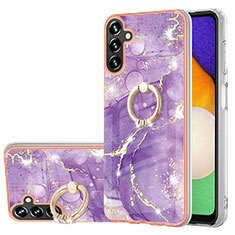 Coque Silicone Motif Fantaisie Souple Couleur Unie Etui Housse avec Support Bague Anneau Y05B pour Samsung Galaxy A13 5G Violet