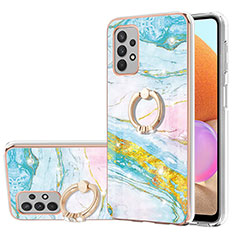 Coque Silicone Motif Fantaisie Souple Couleur Unie Etui Housse avec Support Bague Anneau Y05B pour Samsung Galaxy A32 5G Colorful