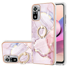 Coque Silicone Motif Fantaisie Souple Couleur Unie Etui Housse avec Support Bague Anneau Y05B pour Xiaomi Poco M5S Rose