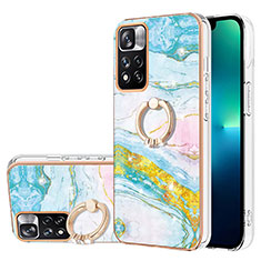 Coque Silicone Motif Fantaisie Souple Couleur Unie Etui Housse avec Support Bague Anneau Y05B pour Xiaomi Poco X4 NFC Colorful