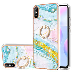 Coque Silicone Motif Fantaisie Souple Couleur Unie Etui Housse avec Support Bague Anneau Y05B pour Xiaomi Redmi 9i Colorful