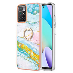 Coque Silicone Motif Fantaisie Souple Couleur Unie Etui Housse avec Support Bague Anneau Y05B pour Xiaomi Redmi Note 11 4G (2021) Colorful