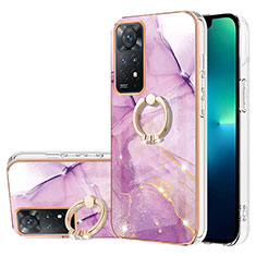 Coque Silicone Motif Fantaisie Souple Couleur Unie Etui Housse avec Support Bague Anneau Y05B pour Xiaomi Redmi Note 11 4G (2022) Violet Clair