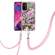 Coque Silicone Motif Fantaisie Souple Couleur Unie Etui Housse avec Support Bague Anneau Y06B pour Oppo A93 5G Violet Clair