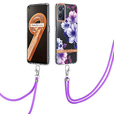 Coque Silicone Motif Fantaisie Souple Couleur Unie Etui Housse avec Support Bague Anneau Y06B pour Oppo K10 4G Violet