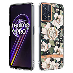 Coque Silicone Motif Fantaisie Souple Couleur Unie Etui Housse avec Support Bague Anneau Y06B pour Realme 9 Pro 5G Blanc