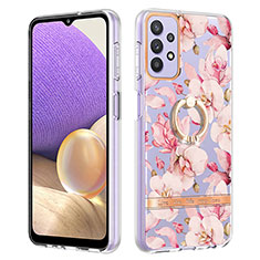 Coque Silicone Motif Fantaisie Souple Couleur Unie Etui Housse avec Support Bague Anneau Y06B pour Samsung Galaxy A13 4G Rose