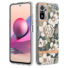 Coque Silicone Motif Fantaisie Souple Couleur Unie Etui Housse avec Support Bague Anneau Y06B pour Xiaomi Poco M5S Blanc